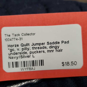 Quilt Jumper Saddle Pad *gc, v. pilly, threads, dingy underside, puckers, mnr hair