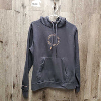 Hvy Glitter Sweatshirt Hoodie, drawstring *gc/fair, faded, v.pilly & rubbed pits, stains
