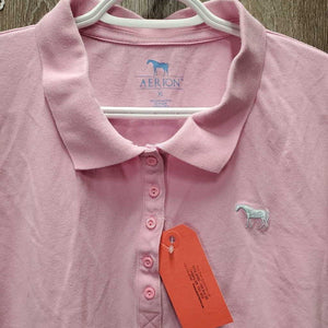 SS Polo Shirt, 1//4 Button Up *gc, mnr stains
