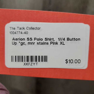SS Polo Shirt, 1//4 Button Up *gc, mnr stains