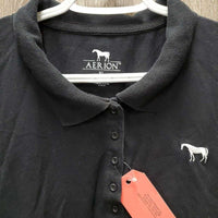 SS Polo Shirt, 1/4 Button Up *gc, faded, hairy, dirty
