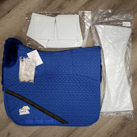 8? Pocket Shimmable Merino Wool Lined Dressage Saddle Pad, 20 shims, wool comb *new in package
