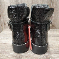 Patent Leather & Bling Short Boots, zippers, box, soft bag *new

