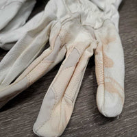 Pr Leather Gloves *gc, stained left, clean, older
