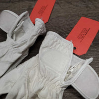 Pr Leather Gloves *gc, stained left, clean, older
