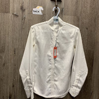 LS Show Shirt, attached snap colalr *gc, pit stains, older, puckers, button holes
