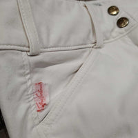 Euroseat Breeches *gc, seam puckers, dingy, discolored seat & legs, hairy velcro