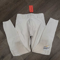 Euroseat Breeches *gc, seam puckers, dingy, discolored seat & legs, hairy velcro
