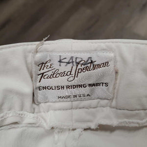 Euroseat Breeches *gc, seam puckers, dingy, discolored seat & legs, hairy velcro