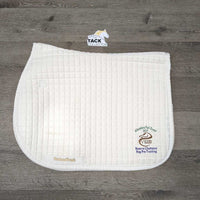 Quilt Jumper Saddle Pad, embroidered *vgc, clean, v. mnr stains, hair, pilly bottom, cut tabs
