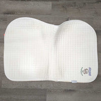 Quilt Jumper Saddle Pad, embroidered *vgc, clean, v. mnr stains, hair, pilly bottom, cut tabs
