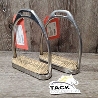 Fine Hvy Stirrup Irons, grips *gc/fair, v.dirty, scratches
