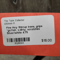 Fine Hvy Stirrup Irons, grips *gc/fair, v.dirty, scratches
