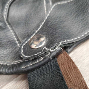 Leather Half Chaps, Back Zips *vgc, clean, mnr dirty, elastic puckers & hairy inside
