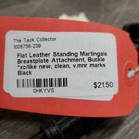 Flat Leather Standing Martingale Breastplate Attachment, Buckle *xc/like new, clean, v.mnr marks
