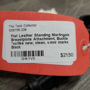 Flat Leather Standing Martingale Breastplate Attachment, Buckle *xc/like new, clean, v.mnr marks