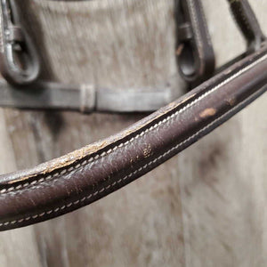 Rsd Bridle, Braided Reins *gc, dry, stiff, bent, scraped edges, rubs, peeled spots, creases