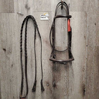 Rsd Bridle, Braided Reins *gc, dry, stiff, bent, scraped edges, rubs, peeled spots, creases
