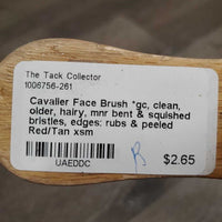 Face Brush *gc, clean, older, hairy, mnr bent & squished bristles, edges: rubs & peeled
