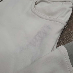 Euroseat Breeches *gc, v.stained seat & legs, older, dingy, stains, seam puckers