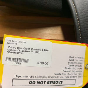 17" Adj *Green/MN in Val du Bois Close Contact, 2 Billet Guards, Foam Panels, Med Front & Back Blocks, Self-Adjustable, Flaps: 15.25"L x 14"W Serial #: 17"