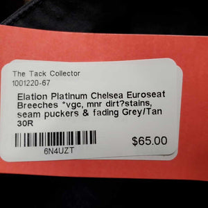 Euroseat Breeches *vgc, mnr dirt?stains, seam puckers & fading