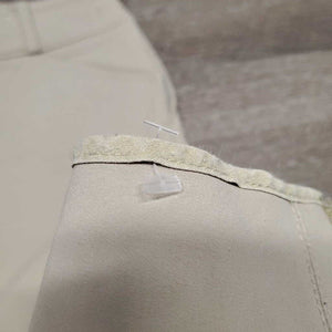 Side Zip EuroSeat Breeches *gc/fair, discolored seat & legs, stretched, puckered & thin seat seam, undone ankle & knee seams