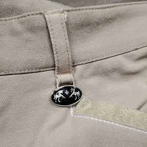 Euroseat Breeches *fair, v.stained & discolored seat & legs, undone stitching, seam puckers. v.pilly lining