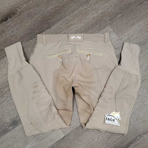 Euroseat Breeches *fair, v.stained & discolored seat & legs, undone stitching, seam puckers. v.pilly lining