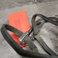 POW Spurs, Engraved & Bling Sides, narrow Leather Spur Straps, "R Duxbury" *gc, clean, scratches, missing bling, mnr dirt, yellowed?, strap twists & bends
