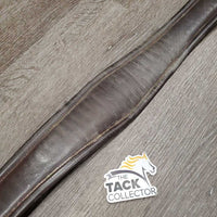 Thin Padded Leather Girth, 2x els, Center D Ring *gc/fair, dirty, faded, rubs, hairy seams, creases, stains
