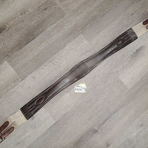 Thin Padded Leather Girth, 2x els, Center D Ring *gc/fair, dirty, faded, rubs, hairy seams, creases, stains