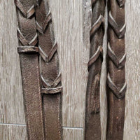 Rsd/FS Padded Monocrown Hunter Bridle, Buckles, Braided Reins *gc, dirty, older, rubsd, mismatched

