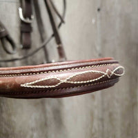 Rsd/FS Padded Monocrown Hunter Bridle, Buckles, Braided Reins *gc, dirty, older, rubsd, mismatched
