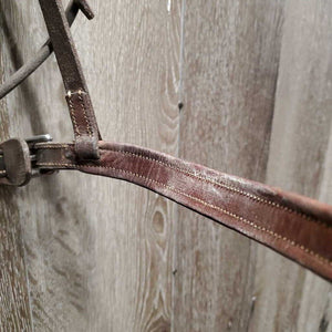 Rsd/FS Padded Monocrown Hunter Bridle, Buckles, Braided Reins *gc, dirty, older, rubsd, mismatched