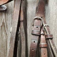 Rsd/FS Padded Monocrown Hunter Bridle, Buckles, Braided Reins *gc, dirty, older, rubsd, mismatched
