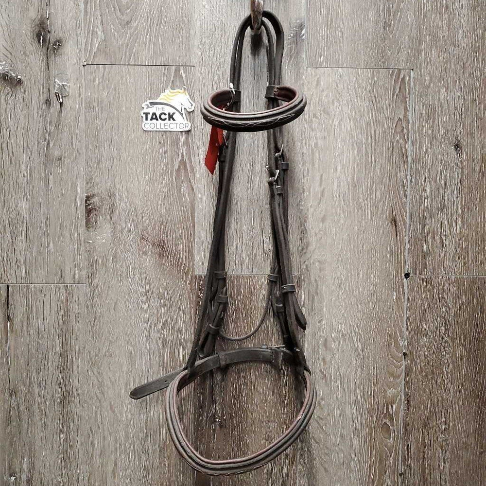 Rsd FS Padded Bridle *gc, older, dirty, creases, xholes, rubs, scraped edges, crackles, No Reins