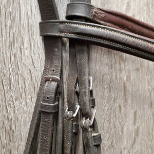 Rsd FS Padded Bridle *gc, older, dirty, creases, xholes, rubs, scraped edges, crackles, No Reins