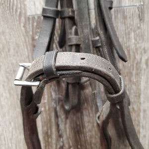 Rsd FS Padded Bridle *gc, older, dirty, creases, xholes, rubs, scraped edges, crackles, No Reins