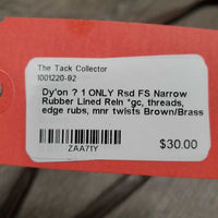 1 ONLY Rsd FS Narrow Rubber Lined Rein *gc, threads, edge rubs, mnr twists
