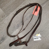 Rubber Web Reins *gc, faded, dirty, rough back, stiff, popped elastics
