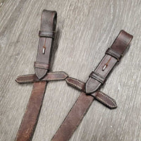 Rubber Web Reins *gc, faded, dirty, rough back, stiff, popped elastics
