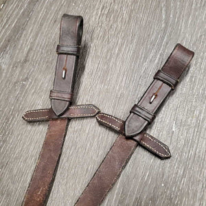 Rubber Web Reins *gc, faded, dirty, rough back, stiff, popped elastics