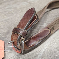 Rubber Web Reins *gc, faded, dirty, rough back, stiff, popped elastics
