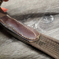 Rubber Web Reins *gc, faded, dirty, rough back, stiff, popped elastics
