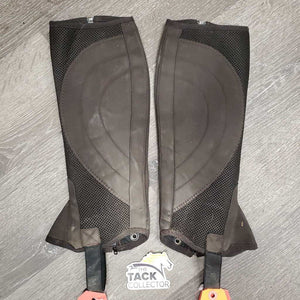 Pr Synthetic & Mesh Half Chaps *gc, rubs, dirty, edges: rubs & pills, older
