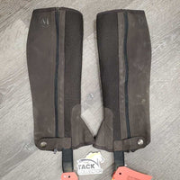 Pr Synthetic & Mesh Half Chaps *gc, rubs, dirty, edges: rubs & pills, older
