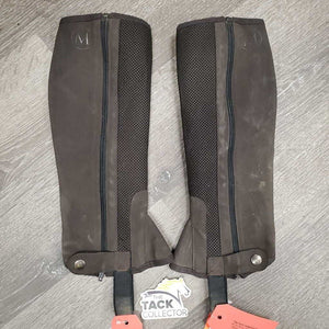 Pr Synthetic & Mesh Half Chaps *gc, rubs, dirty, edges: rubs & pills, older