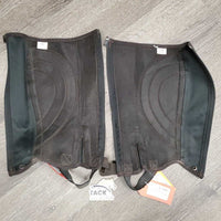 Pr Synthetic & Mesh Half Chaps *gc, rubs, dirty, edges: rubs & pills, older
