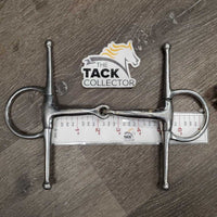 Med Full Cheek Snaffle Bit *gc, clean, stains, scratches, dent, residue
